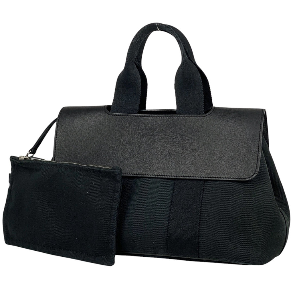 エルメス ヴァルパライソ PM 手提げ トート ハンドバッグ トワルシェブロン ブラック レディース 【中古】brbag