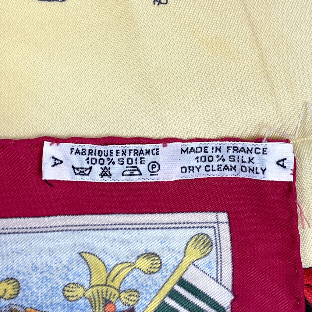 エルメス カレ 90 Les Ameriques COLOMBVS コロンブス カーミットオリバー スカーフ シルク レッド マルチカラー レディース 【中古】brbag