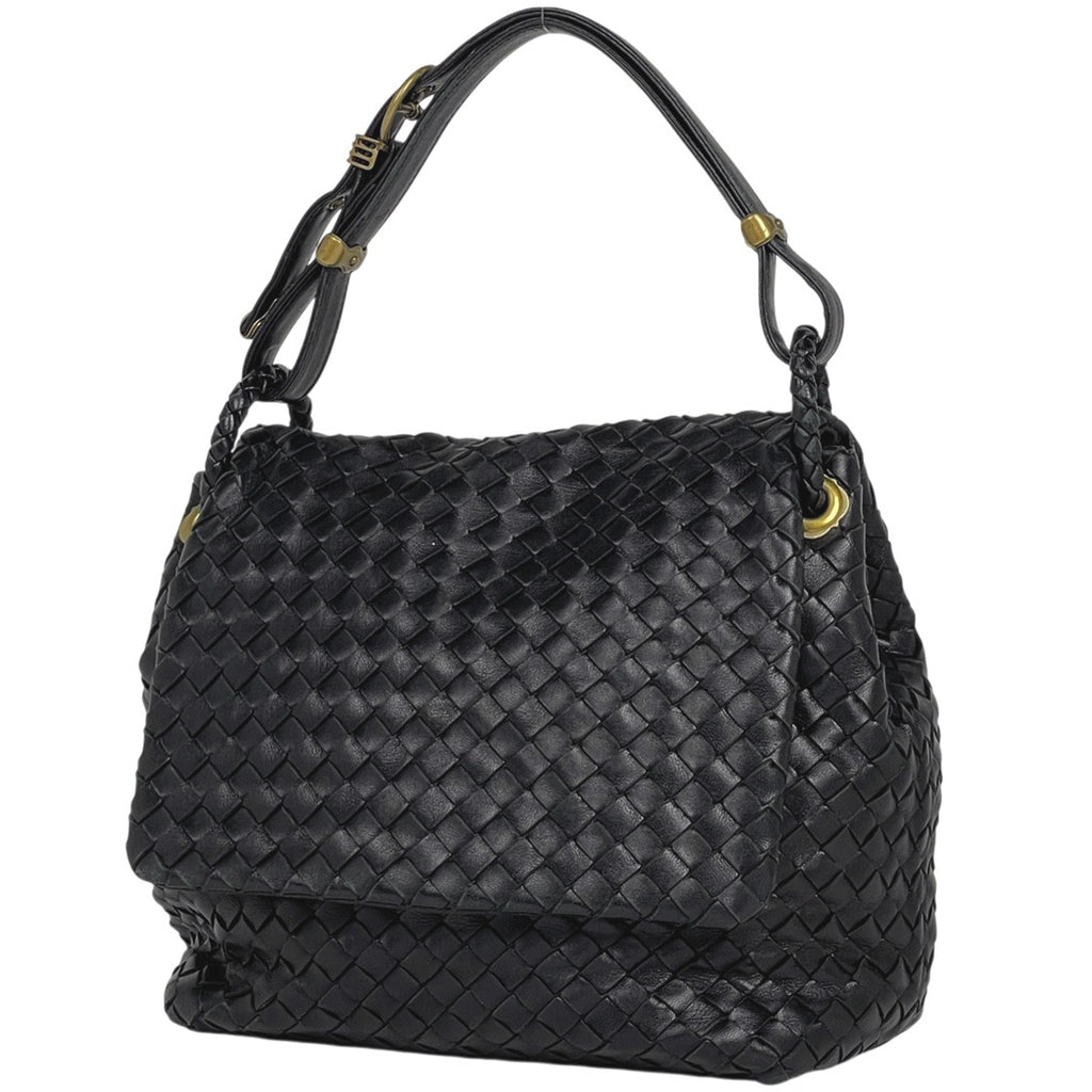 ボッテガヴェネタ イントレチャート ハンドバッグ ナッパ ハンドバッグ レザー ブラック レディース 【中古】brbag