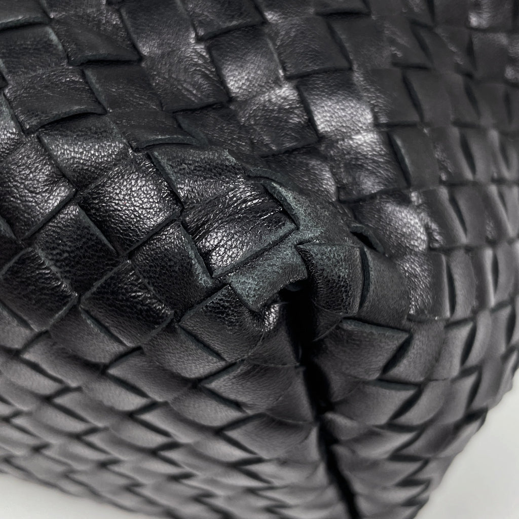 ボッテガヴェネタ イントレチャート ハンドバッグ ナッパ ハンドバッグ レザー ブラック レディース 【中古】brbag