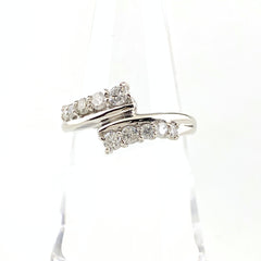 メレダイヤ デザインリング プラチナ 指輪 リング 12号 Pt900 ダイヤモンド レディース 【中古】nbjwl