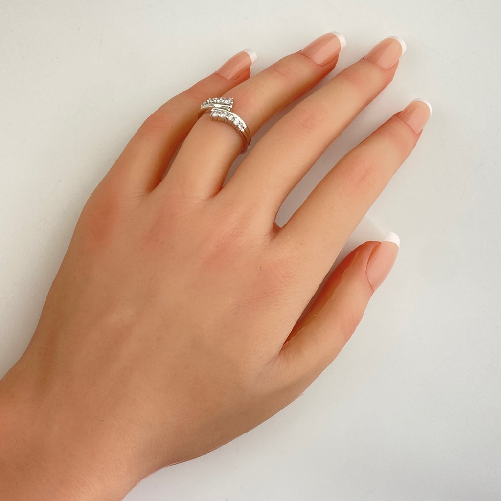 メレダイヤ デザインリング プラチナ 指輪 リング 12号 Pt900 ダイヤモンド レディース 【中古】nbjwl