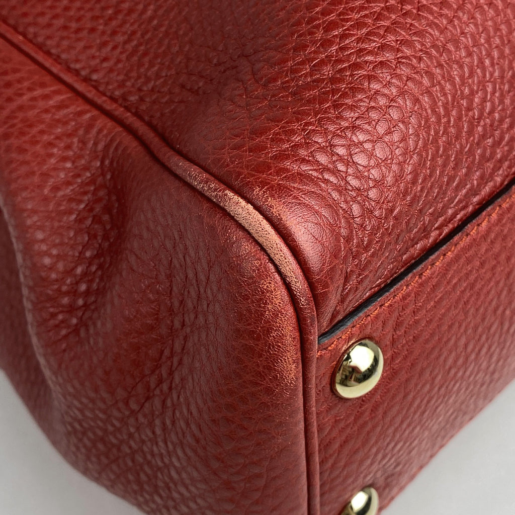 グッチ バンブー スモール ショッパー ハンドバッグ 2WAY ショルダーバッグ ハンドバッグ レザー レッド 336032 レディース 【中古】brbag