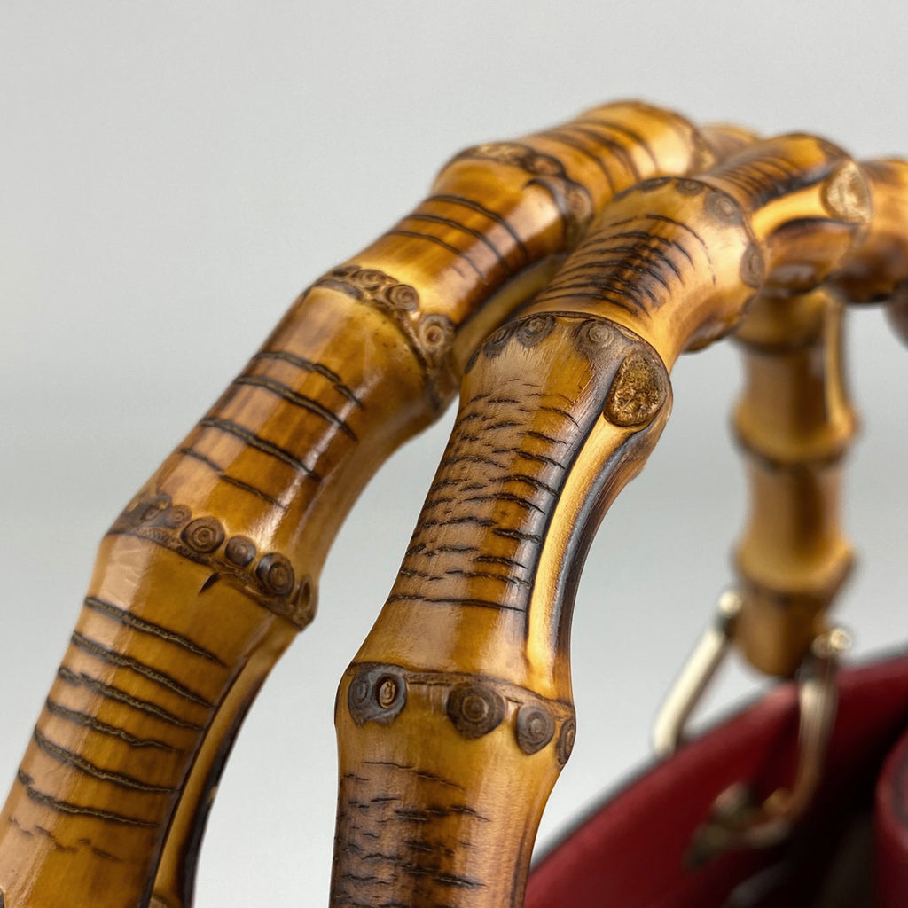 グッチ バンブー スモール ショッパー ハンドバッグ 2WAY ショルダーバッグ ハンドバッグ レザー レッド 336032 レディース 【中古】brbag