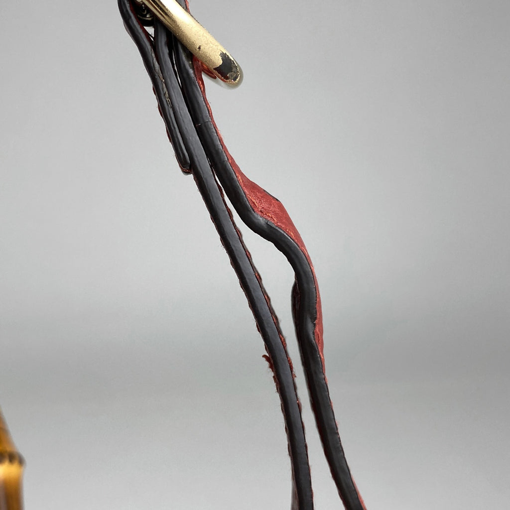 グッチ バンブー スモール ショッパー ハンドバッグ 2WAY ショルダーバッグ ハンドバッグ レザー レッド 336032 レディース 【中古】brbag