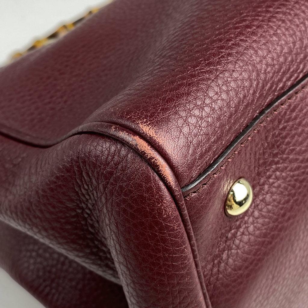 グッチ バンブー ショッパー ミディアム ハンドバッグ 2WAY ショルダーバッグ ハンドバッグ レザー ボルドー 323660 レディース 【中古】brbag