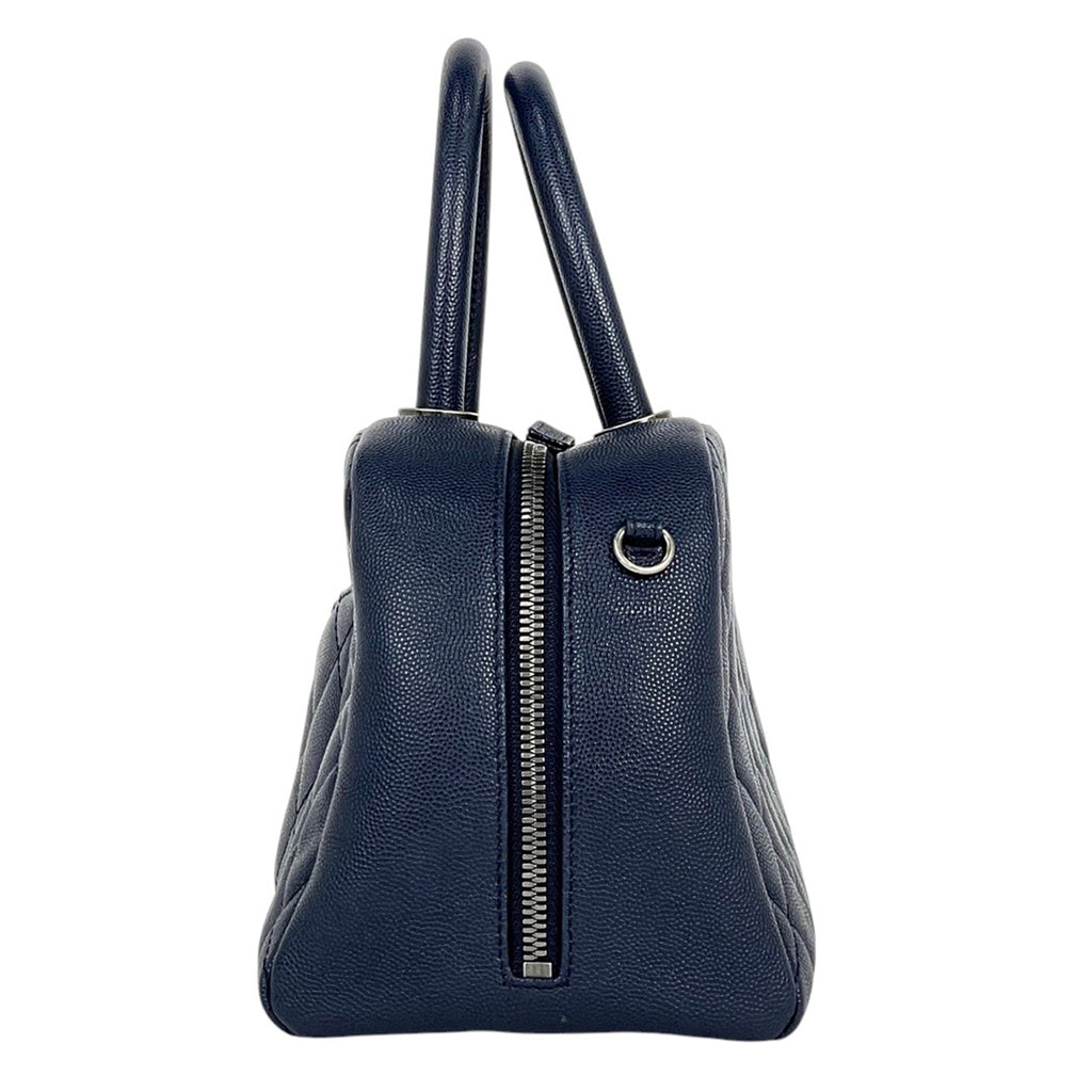 シャネル ココマーク ハンドバッグ 2WAY チェーン ショルダーバッグ マトラッセ ハンドバッグ レザー ネイビー レディース 【中古】brbag