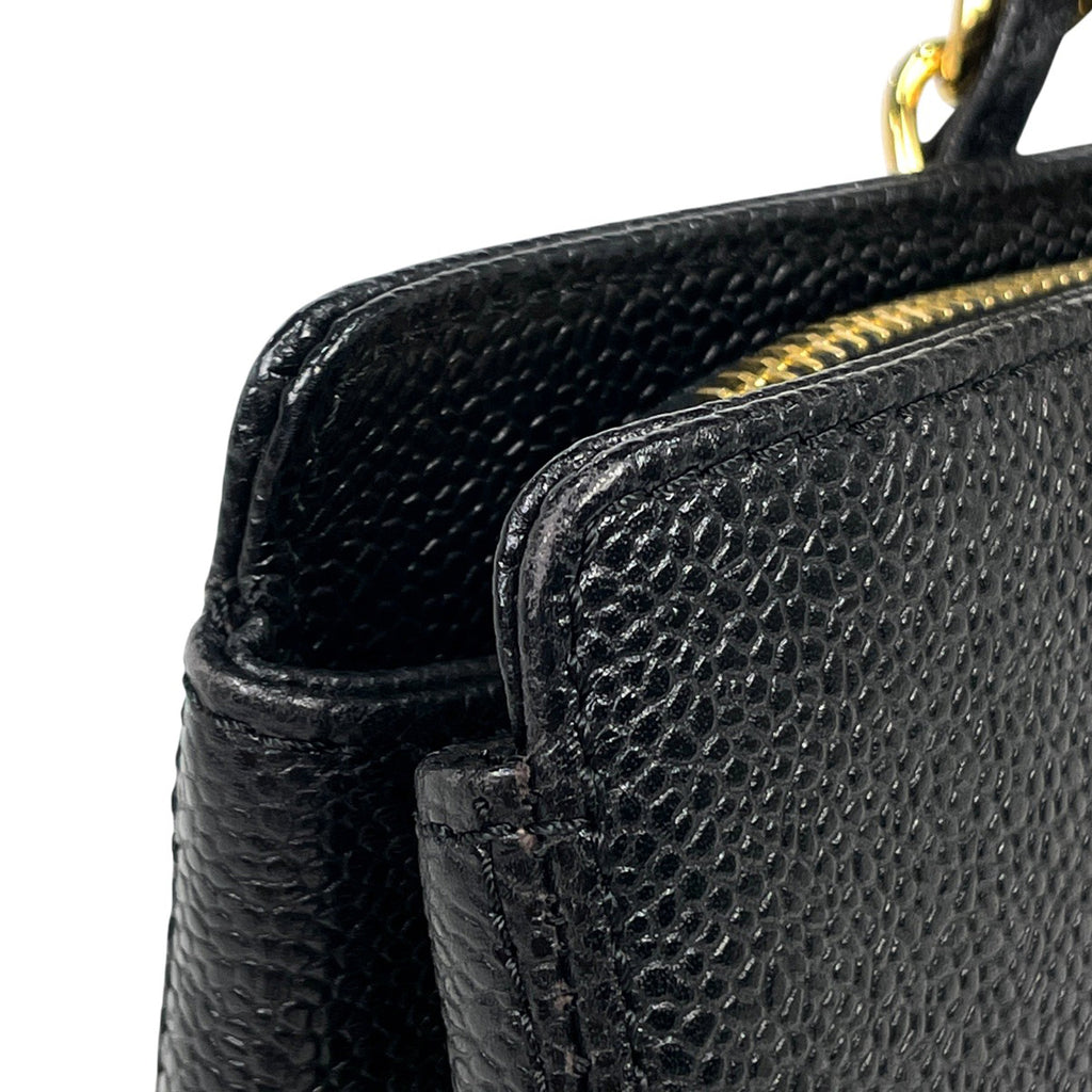 シャネル ロゴ チェーン トートバッグ ハンドバッグ トートバッグ レザー ブラック A08913 レディース 【中古】brbag