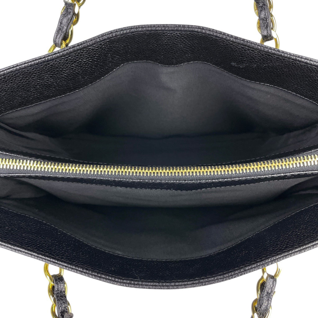 シャネル ロゴ チェーン トートバッグ ハンドバッグ トートバッグ レザー ブラック A08913 レディース 【中古】brbag