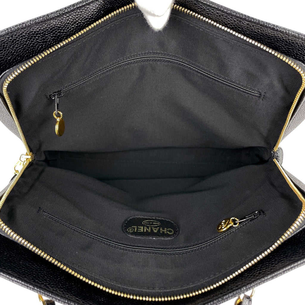 シャネル ロゴ チェーン トートバッグ ハンドバッグ トートバッグ レザー ブラック A08913 レディース 【中古】brbag