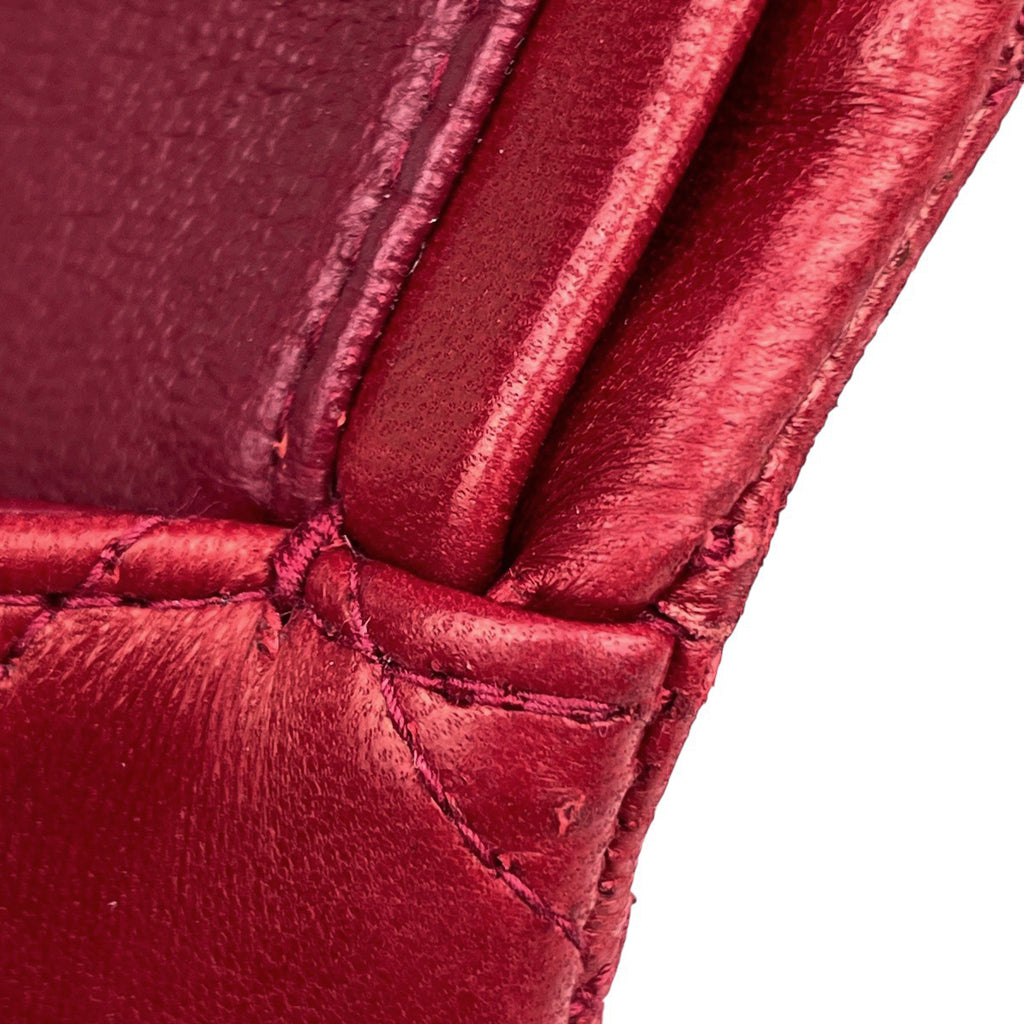 シャネル マトラッセ Wフラップ チェーン ショルダーバッグ ココマーク ショルダーバッグ レザー レッド A01113 レディース 【中古】brbag