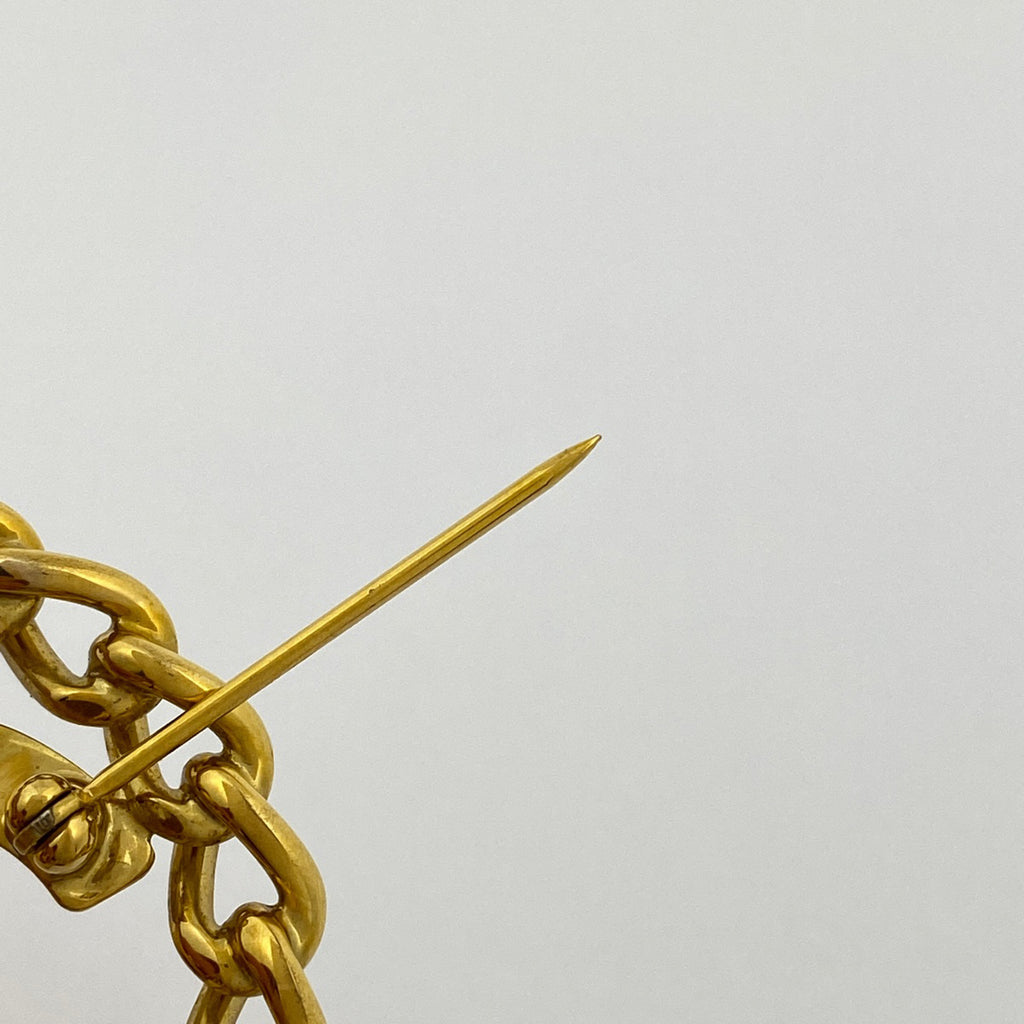 シャネル ココマーク ブローチ ラウンド ターンロック ブローチ GP ゴールド レディース 【中古】bracc