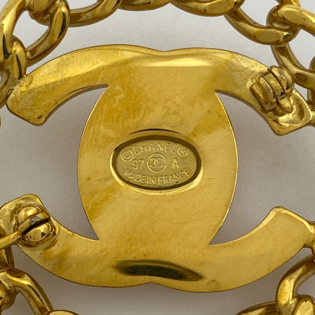 シャネル ココマーク ブローチ ラウンド ターンロック ブローチ GP ゴールド レディース 【中古】bracc