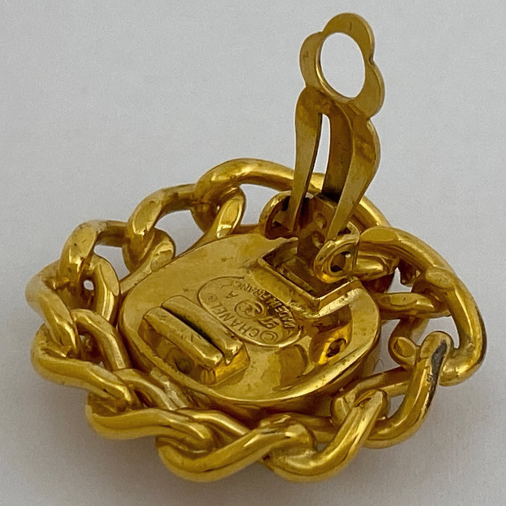 シャネル ココマーク ラインストーン イヤリング チェーン イヤリング GP ゴールド レディース 【中古】bracc