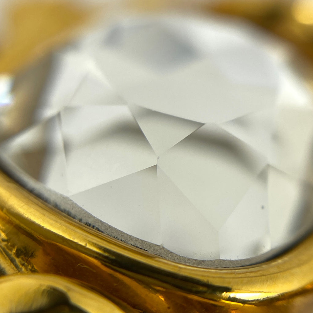 シャネル ココマーク ラインストーン イヤリング チェーン イヤリング GP ゴールド レディース 【中古】bracc