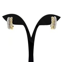 メレダイヤ デザインイヤリング YG イエローゴールド プラチナ ピアス 2way イヤリング K18 Pt900 ダイヤモンド レディース 【中古】nbjwl