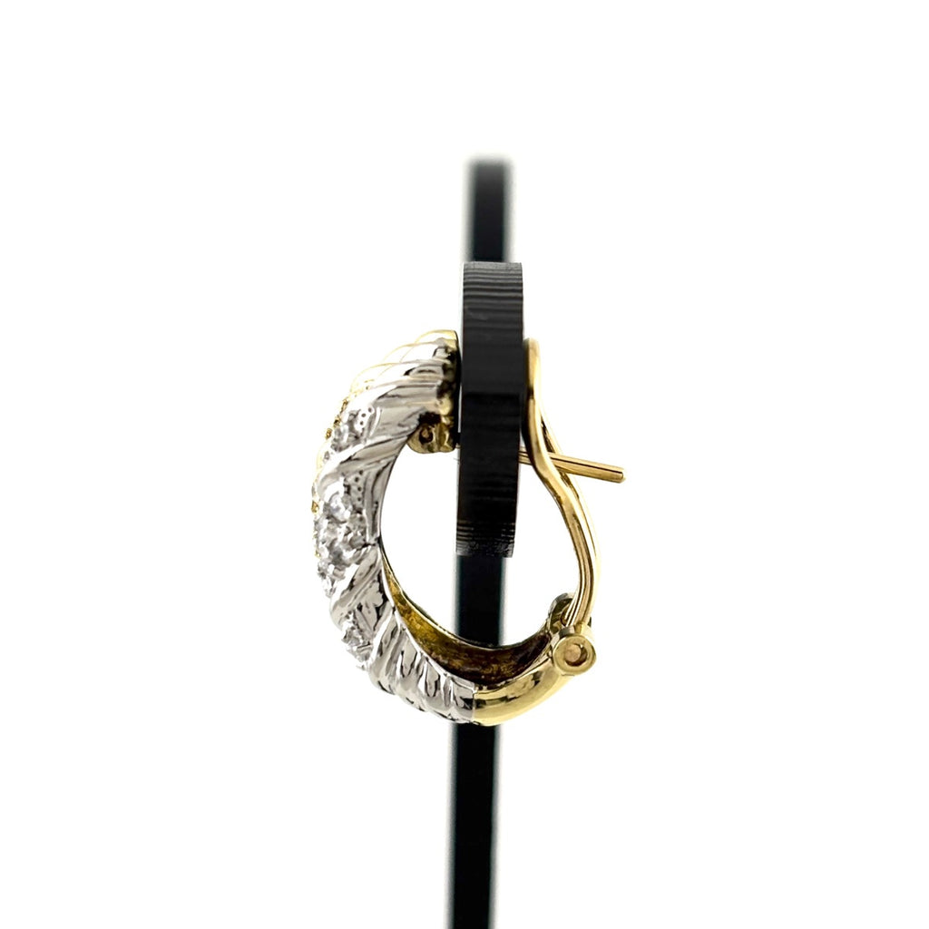 メレダイヤ デザインイヤリング YG イエローゴールド プラチナ ピアス 2way イヤリング K18 Pt900 ダイヤモンド レディース 【中古】nbjwl