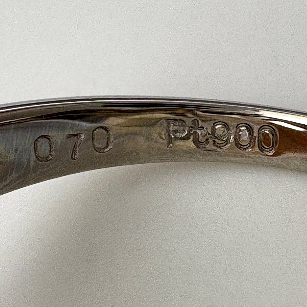 リボンモチーフ デザインリング プラチナ 指輪 メレダイヤ リング 12号 Pt900 ダイヤモンド レディース 【中古】nbjwl