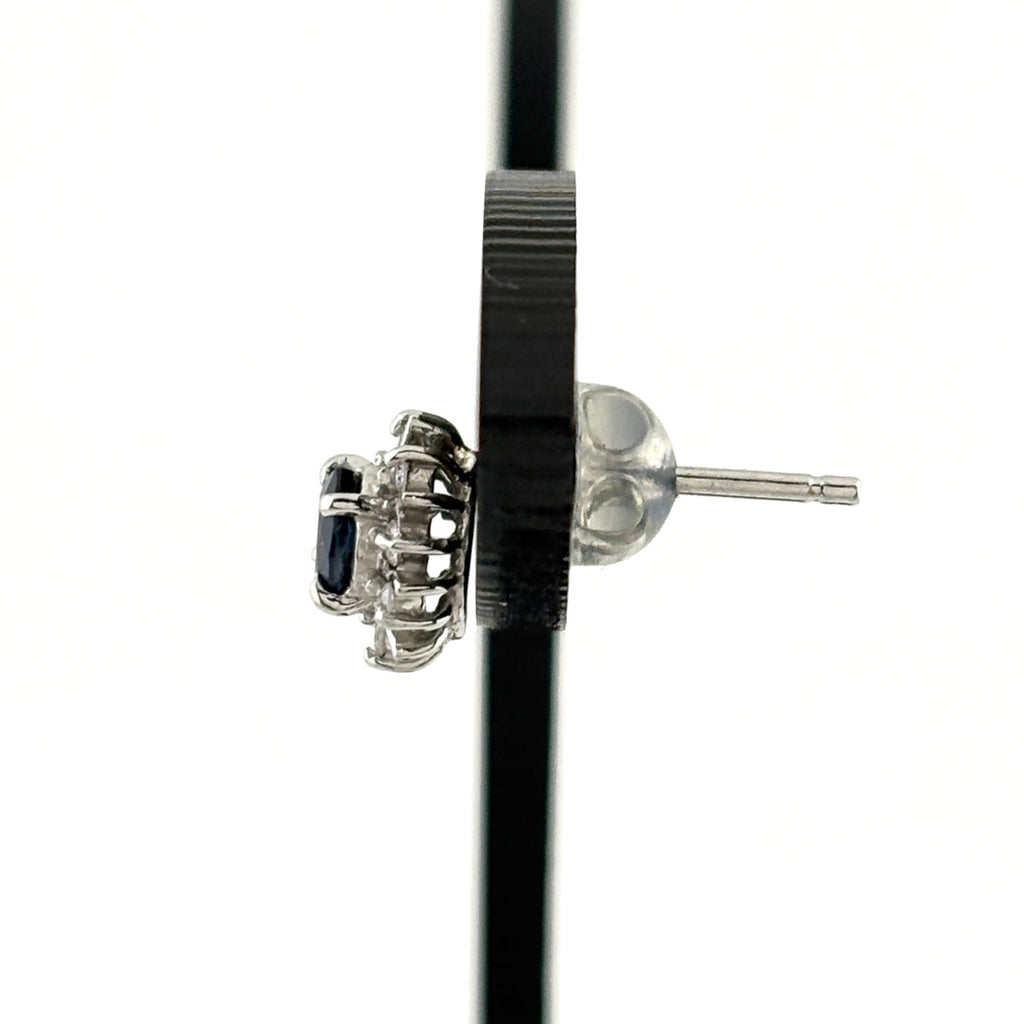 サファイア デザインピアス プラチナ メレダイヤ ピアス Pt900 サファイア ダイヤモンド レディース 【中古】nbjwl