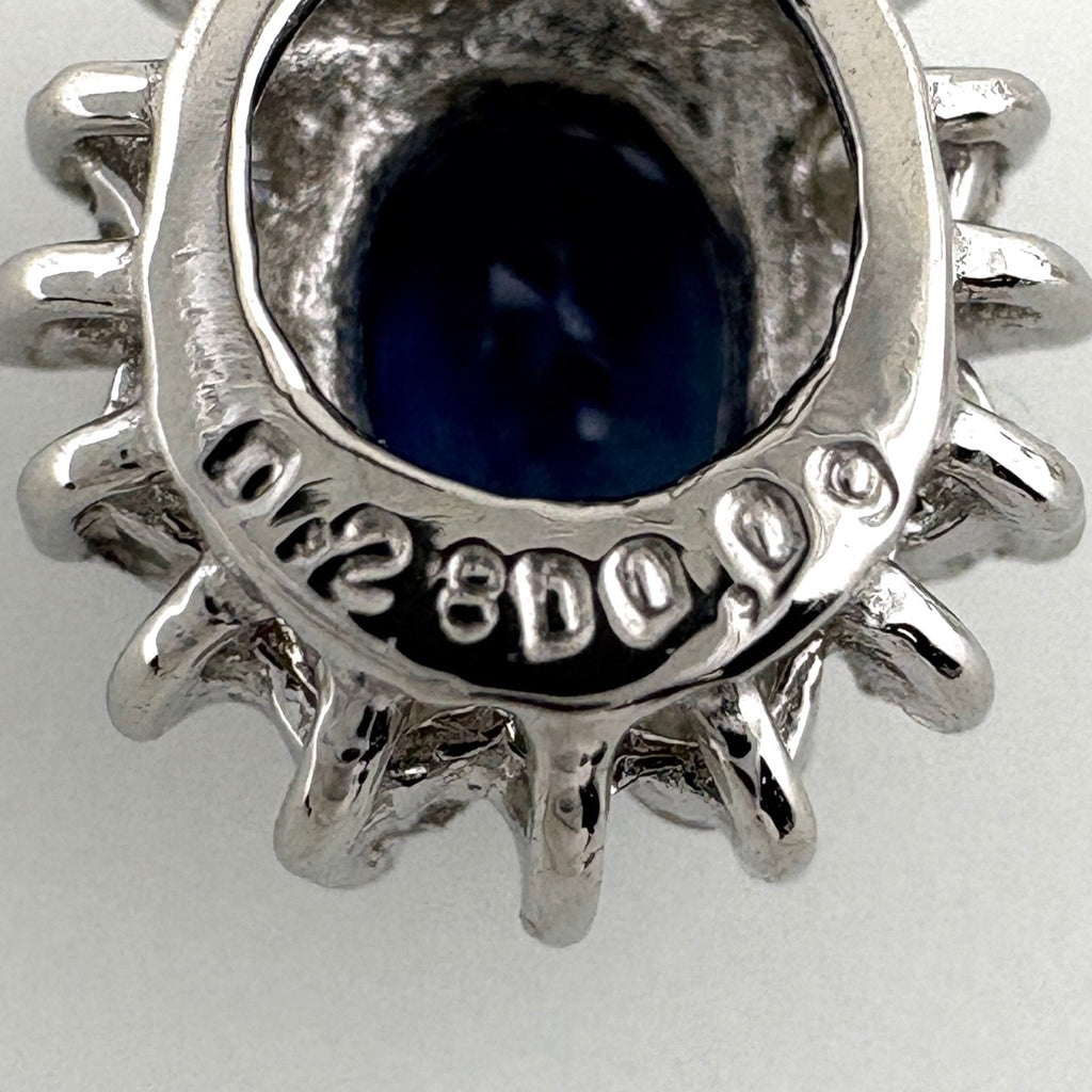 サファイア デザインピアス プラチナ メレダイヤ ピアス Pt900 サファイア ダイヤモンド レディース 【中古】nbjwl