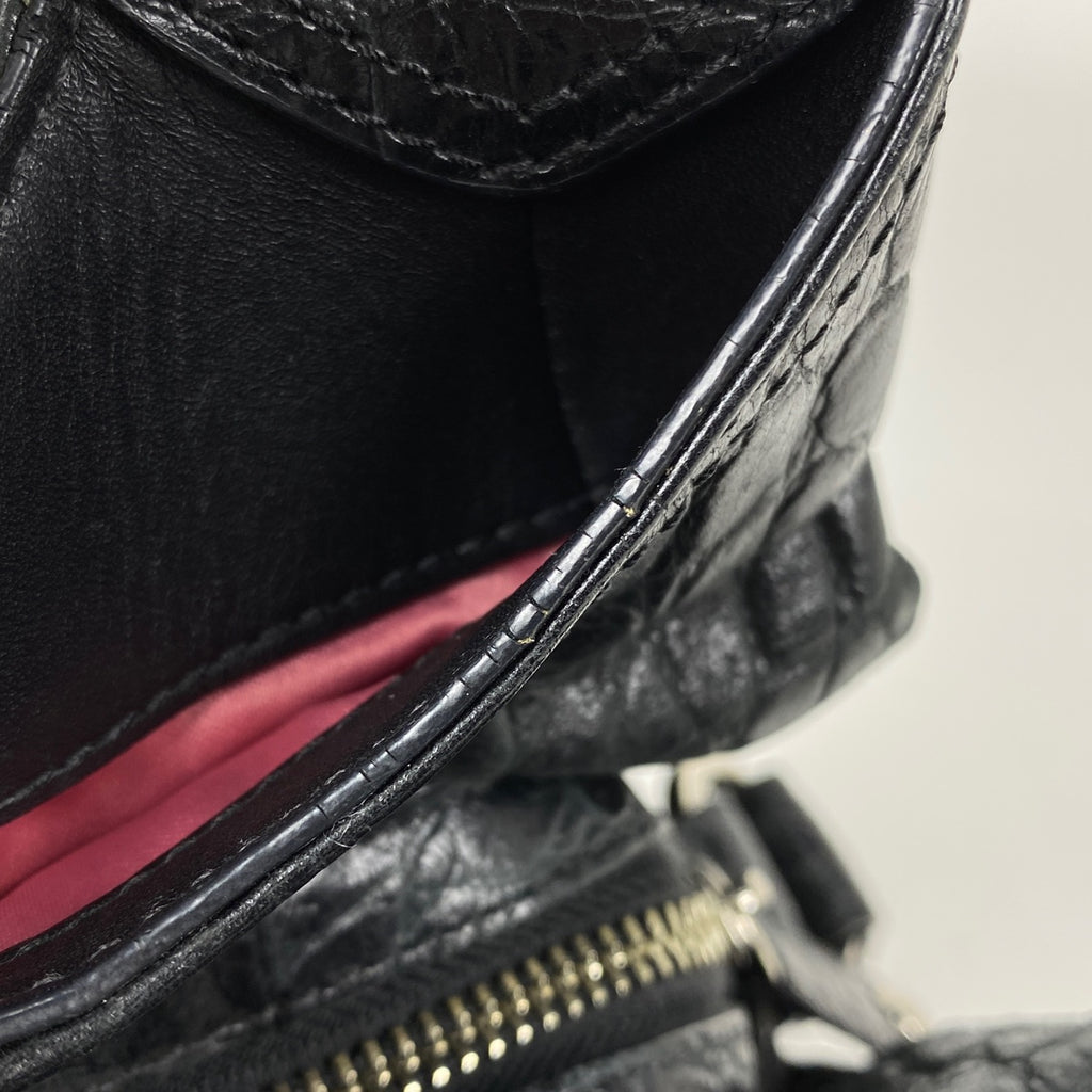 コーチ ロゴ ショルダーバッグ ハンドバッグ 型押し ショルダーバッグ レザー ブラック 14602 レディース 【中古】brbag