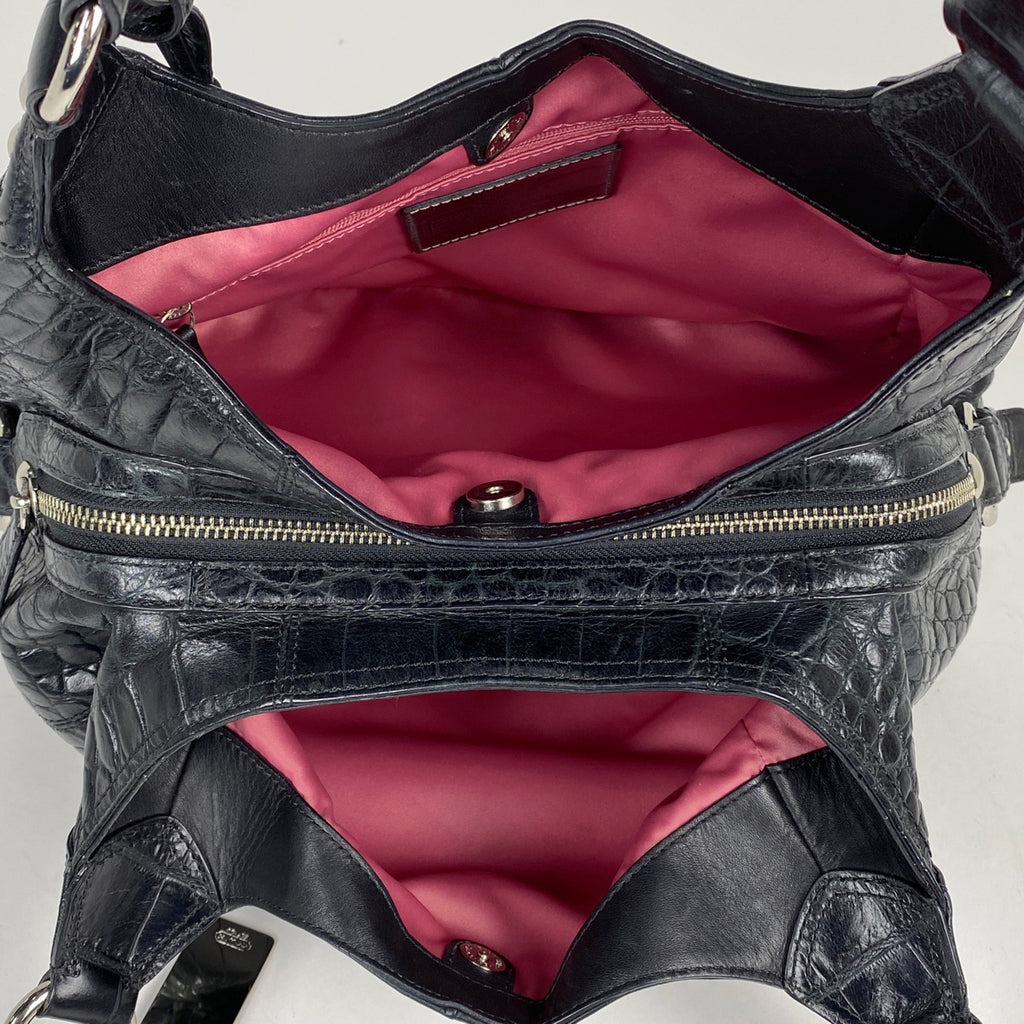 コーチ ロゴ ショルダーバッグ ハンドバッグ 型押し ショルダーバッグ レザー ブラック 14602 レディース 【中古】brbag