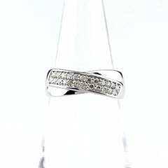 メレダイヤ デザインリング WG ホワイトゴールド 指輪 リング 11.5号 K18 WG ダイヤモンド レディース 【中古】nbjwl