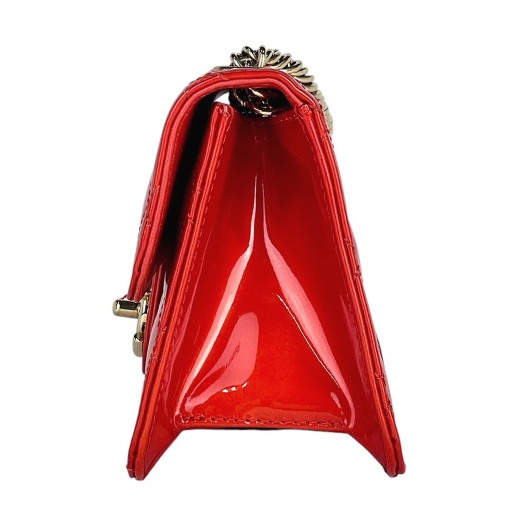 シャネル ココマーク チェーン ショルダーバッグ マトラッセ エナメル ショルダーバッグ パテントレザー レッド レディース 【中古】brbag