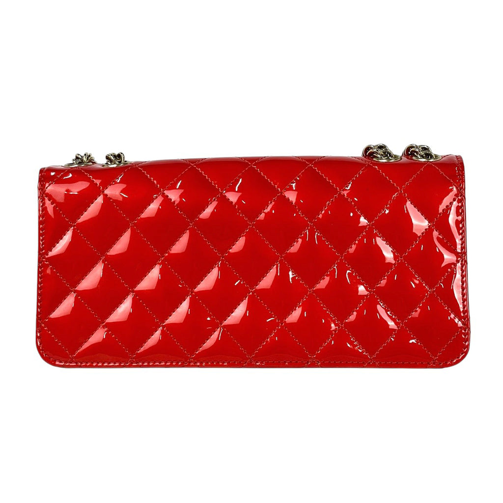 シャネル ココマーク チェーン ショルダーバッグ マトラッセ エナメル ショルダーバッグ パテントレザー レッド レディース 【中古】brbag