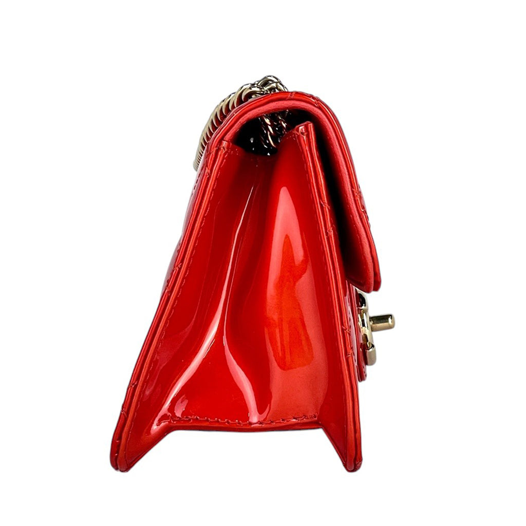 シャネル ココマーク チェーン ショルダーバッグ マトラッセ エナメル ショルダーバッグ パテントレザー レッド レディース 【中古】brbag