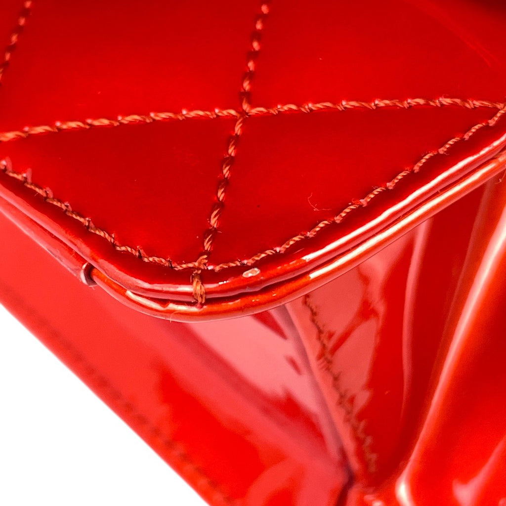 シャネル ココマーク チェーン ショルダーバッグ マトラッセ エナメル ショルダーバッグ パテントレザー レッド レディース 【中古】brbag