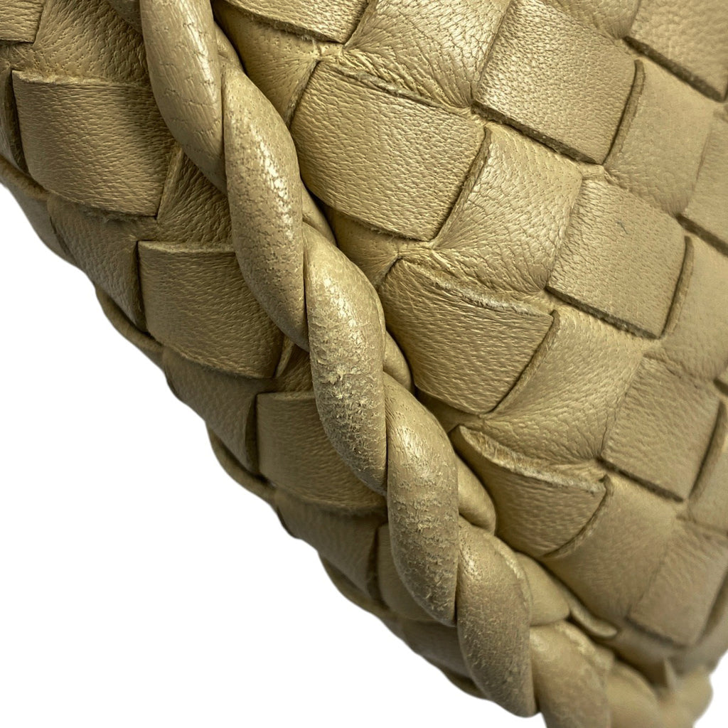 ボッテガヴェネタ イントレチャート ハンドバッグ ワンショルダー ナッパ ハンドバッグ レザー クリーム レディース 【中古】brbag