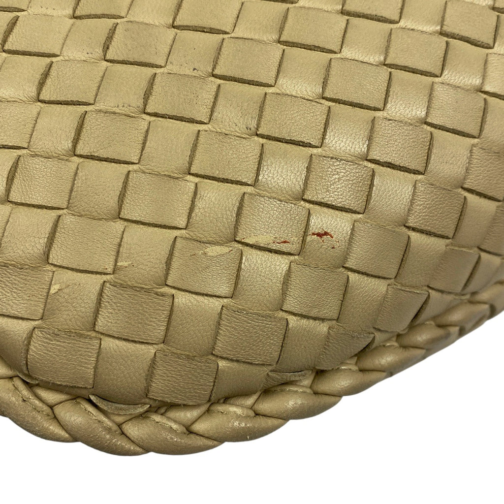 ボッテガヴェネタ イントレチャート ハンドバッグ ワンショルダー ナッパ ハンドバッグ レザー クリーム レディース 【中古】brbag