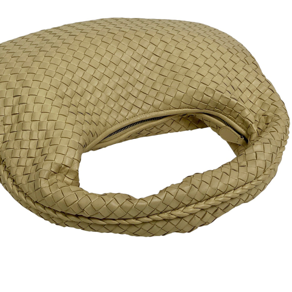 ボッテガヴェネタ イントレチャート ハンドバッグ ワンショルダー ナッパ ハンドバッグ レザー クリーム レディース 【中古】brbag