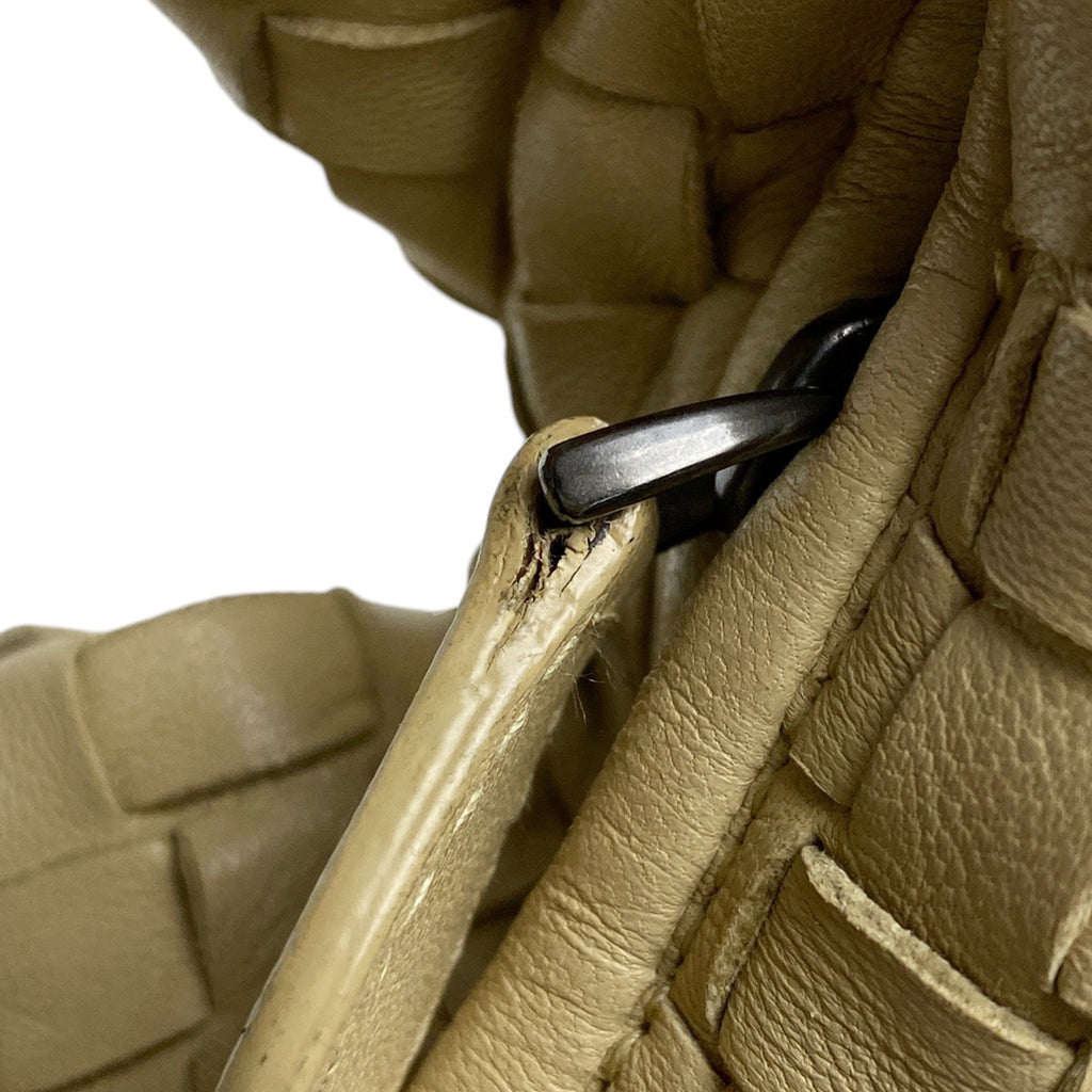 ボッテガヴェネタ イントレチャート ハンドバッグ ワンショルダー ナッパ ハンドバッグ レザー クリーム レディース 【中古】brbag