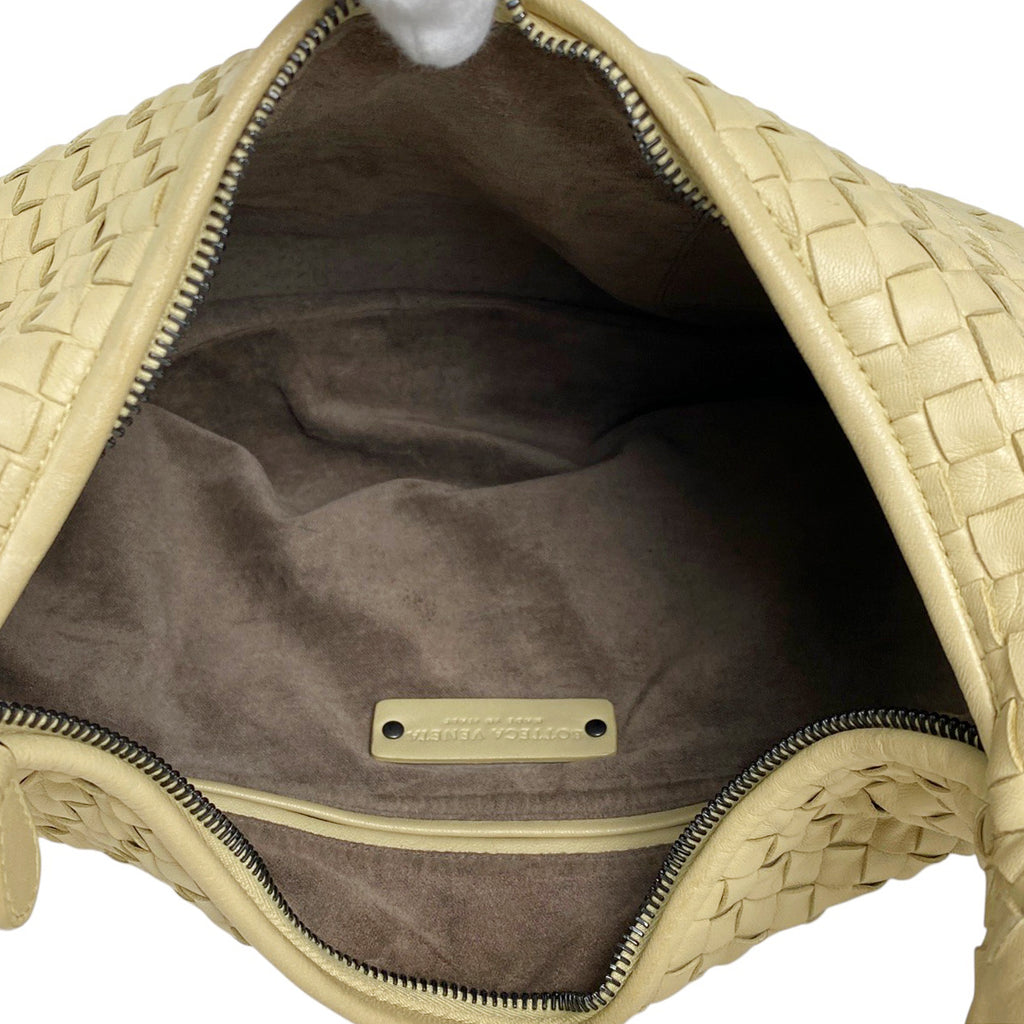 ボッテガヴェネタ イントレチャート ハンドバッグ ワンショルダー ナッパ ハンドバッグ レザー クリーム レディース 【中古】brbag