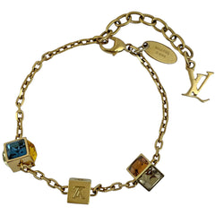ルイ・ヴィトン ブラスレ ギャンブル 腕輪 カラーストーン ブレスレット GP ゴールド レディース 【中古】bracc