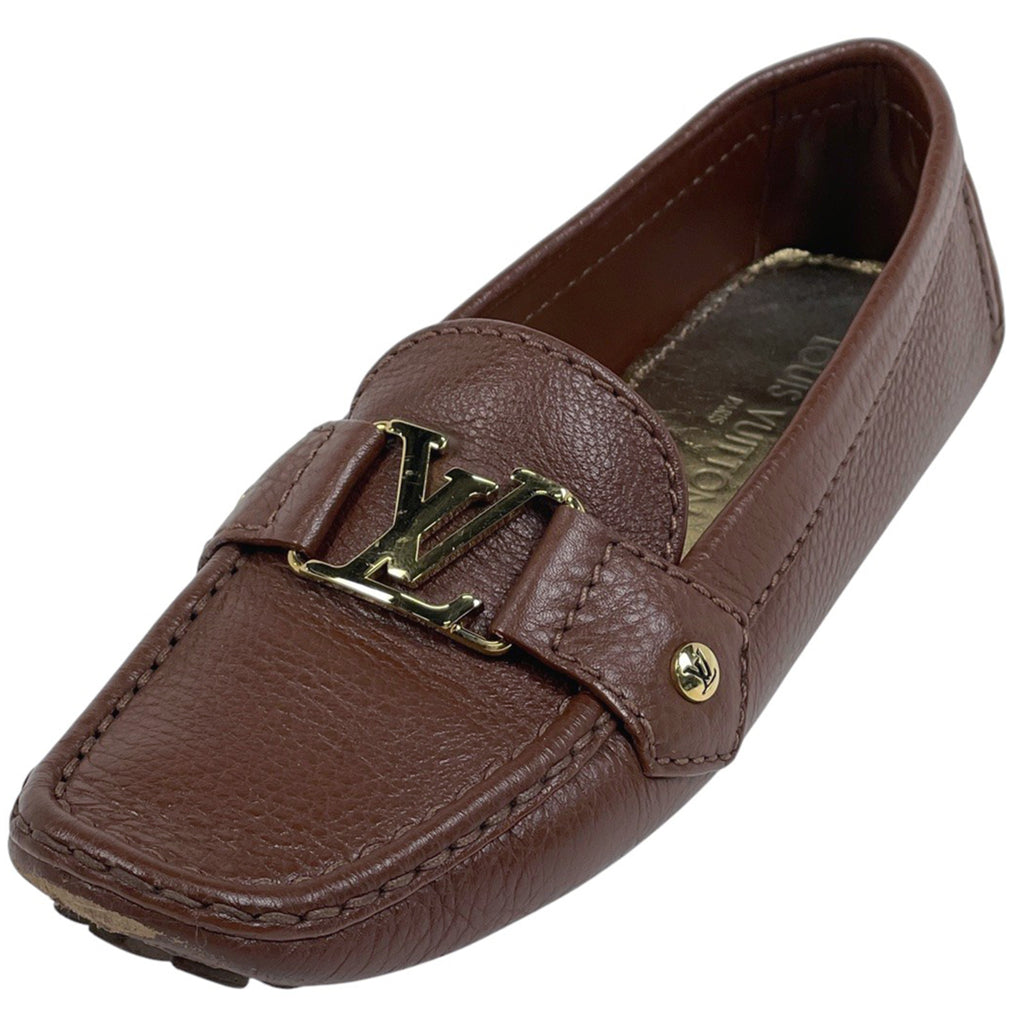 ルイ・ヴィトン モノグラム ドライビングシューズ モンテカルロ ライン ローファー 靴 ドライビングシューズ レザー ブラウン レディース 【中古】brapp