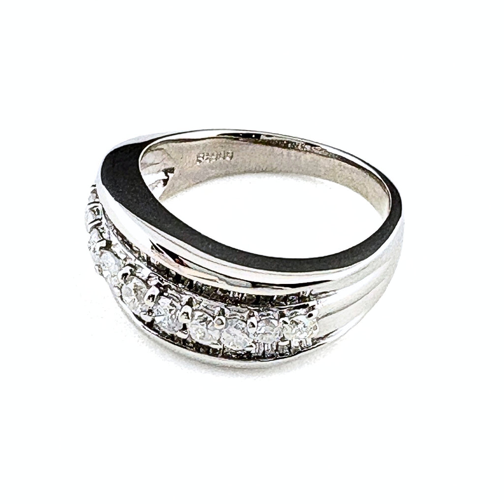 メレダイヤ デザインリング プラチナ 指輪 リング 11.5号 Pt900 ダイヤモンド レディース 【中古】nbjwl