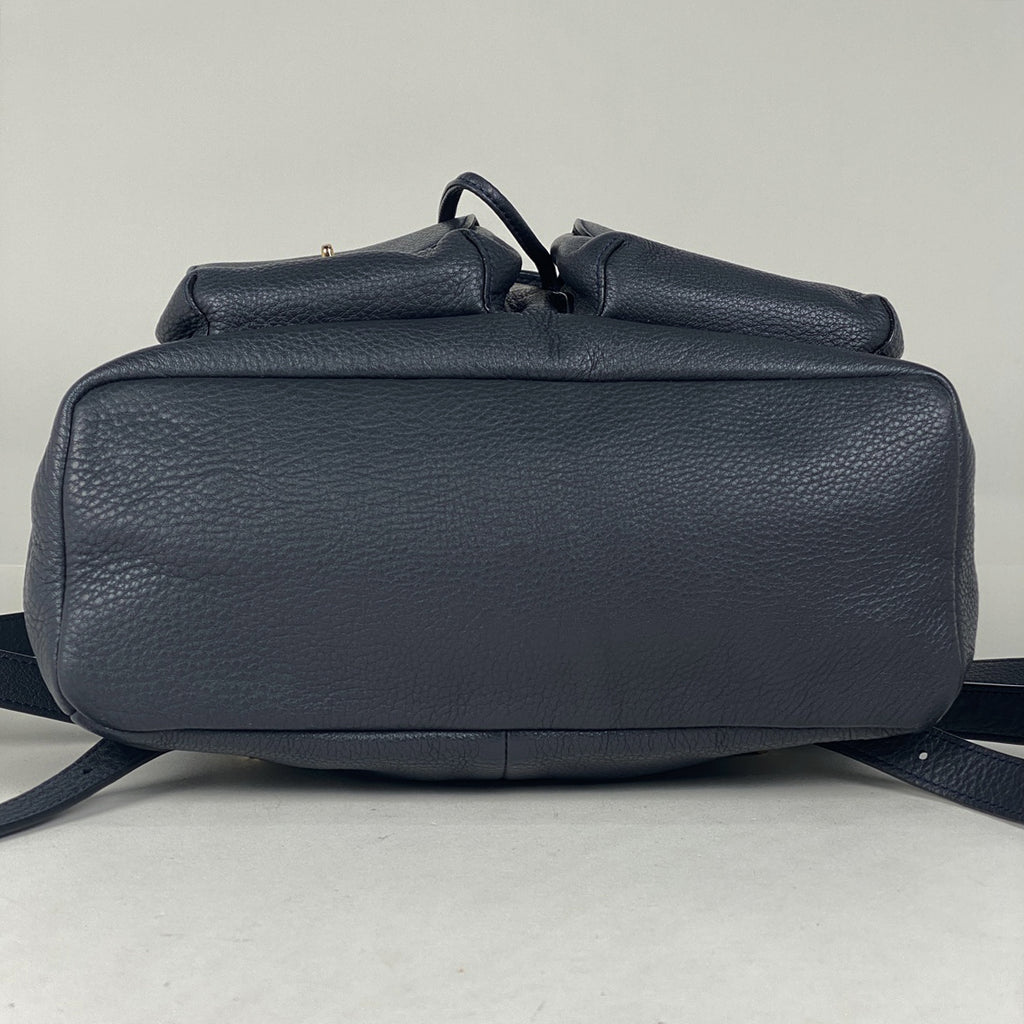 コーチ ロゴ リュックサック バックパック デイパック リュック レザー ネイビー F37410 レディース 【中古】brbag