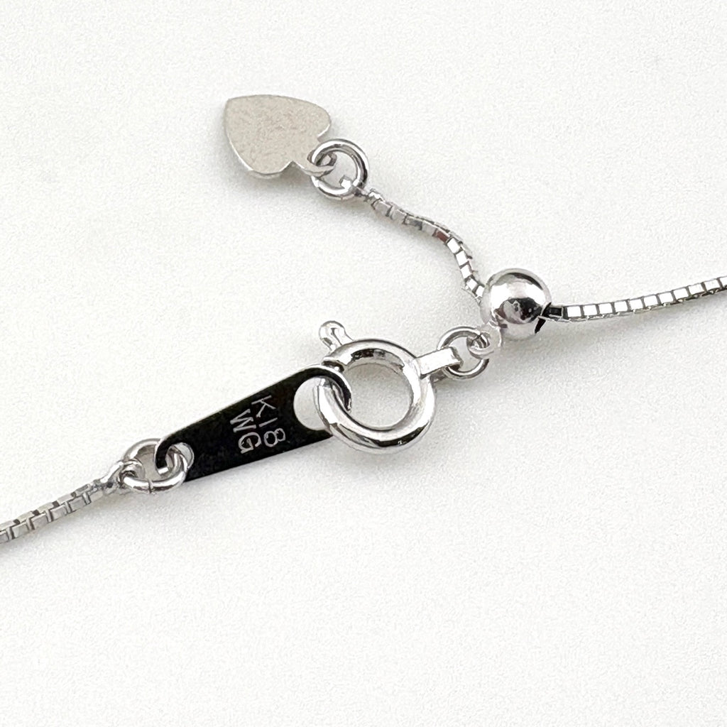 フラワーモチーフ デザインネックレス WG ホワイトゴールド ペンダント メレダイヤ 花 ネックレス K18 WG グリーングロッシュラーガーネット レディース 【中古】nbjwl