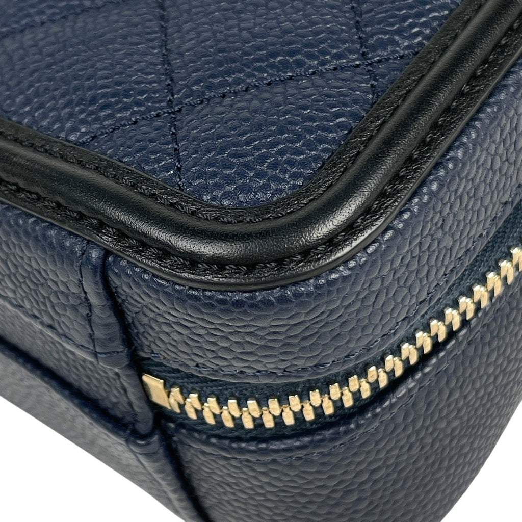 シャネル ココマーク チェーンショルダーバッグ CCフィリグリー 2WAY バニティバッグ ショルダーバッグ キャビアスキン ネイビー レディース 【中古】brbag