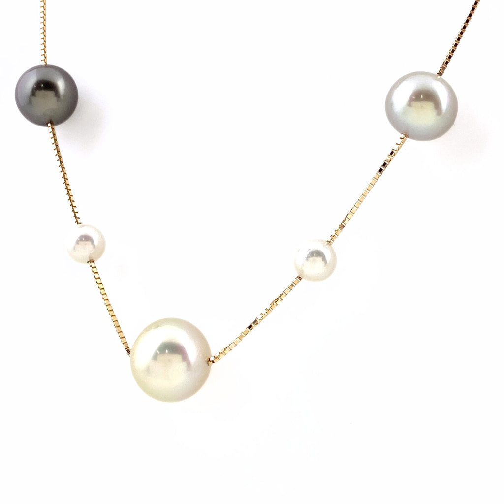 タサキ パール デザインネックレス YG イエローゴールド ペンダント 真珠 ネックレス 750 K18 パール レディース 【中古】brjwl