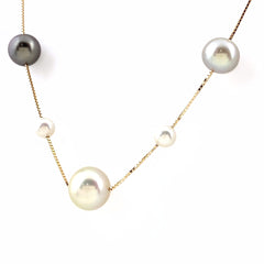 タサキ パール デザインネックレス YG イエローゴールド ペンダント 真珠 ネックレス 750 K18 パール レディース 【中古】brjwl