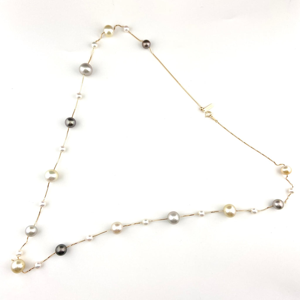 タサキ パール デザインネックレス YG イエローゴールド ペンダント 真珠 ネックレス 750 K18 パール レディース 【中古】brjwl