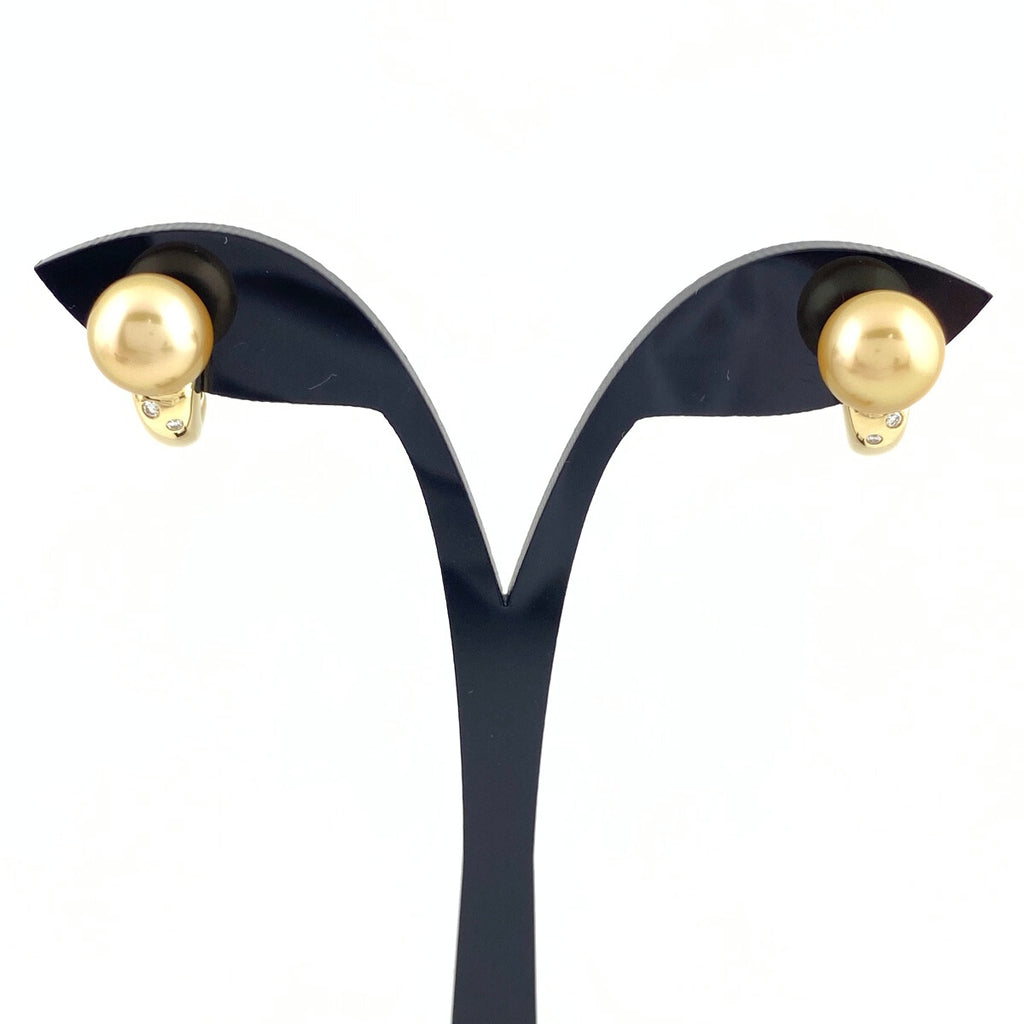 タサキ パール デザインイヤリング YG イエローゴールド メレダイヤ 真珠 イヤリング K18 パール ダイヤモンド レディース 【中古】brjwl