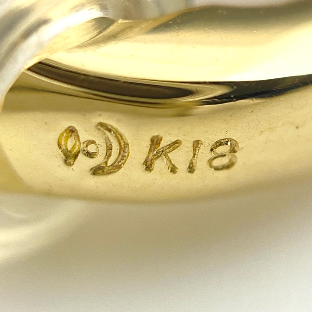 タサキ パール デザインイヤリング YG イエローゴールド メレダイヤ 真珠 イヤリング K18 パール ダイヤモンド レディース 【中古】brjwl