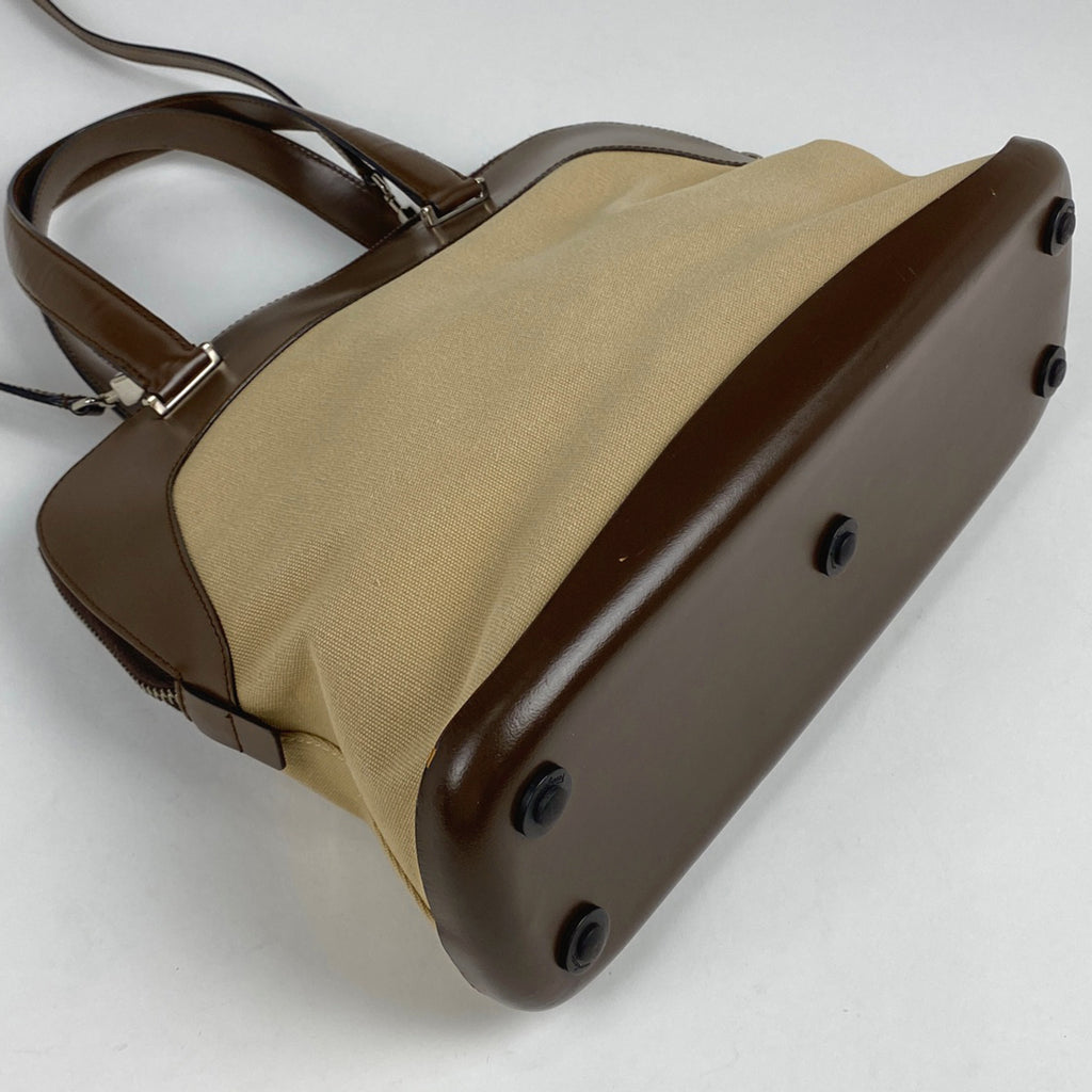 サルヴァトーレフェラガモ ロゴ ハンドバッグ 2WAY ショルダーバッグ ハンドバッグ キャンバス ベージュ レディース 【中古】brbag