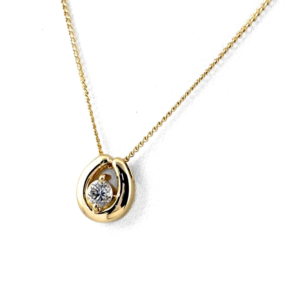 メレダイヤ デザインネックレス YG イエローゴールド ペンダント ネックレス K18 750 ダイヤモンド レディース 【中古】nbjwl