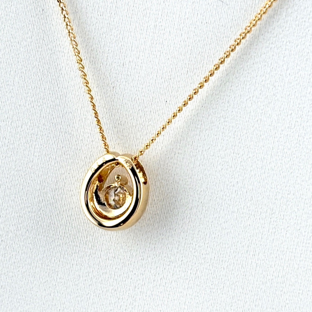 メレダイヤ デザインネックレス YG イエローゴールド ペンダント ネックレス K18 750 ダイヤモンド レディース 【中古】nbjwl